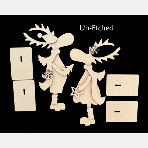 #865  Woodland Reindeer Duo  *UN-ETCHED*  (WOOD KIT)