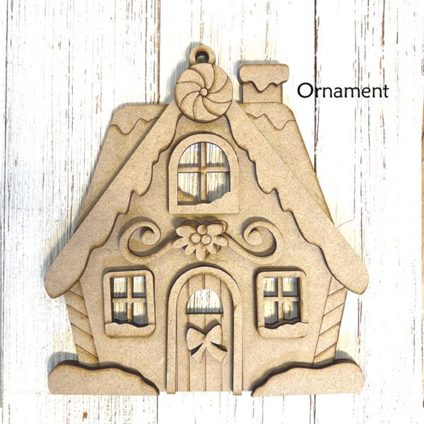 #885 Gingerbread House ORNAMENT (WOOD)