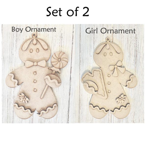 #886 Sweet Treat Ginger Ornaments  (Set of 2 WOOD)