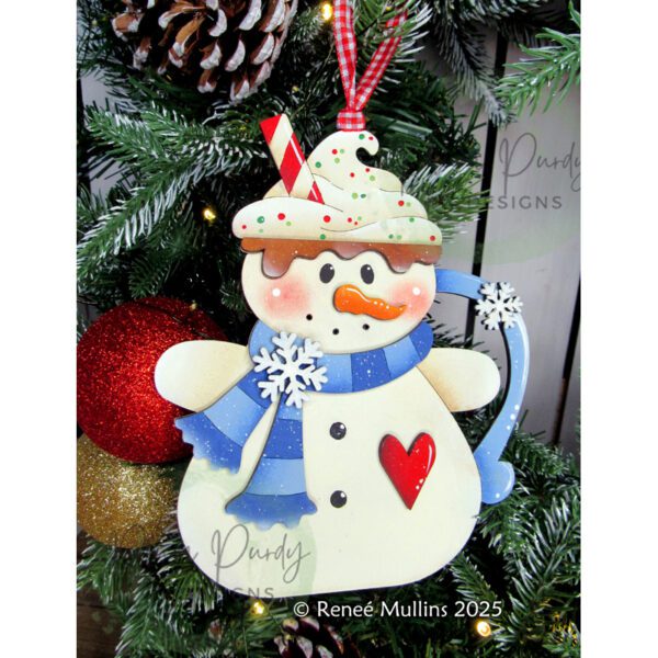 #889 Snowman Mug Ornament / Sitter  E-PATTERN (DOWNLOAD)