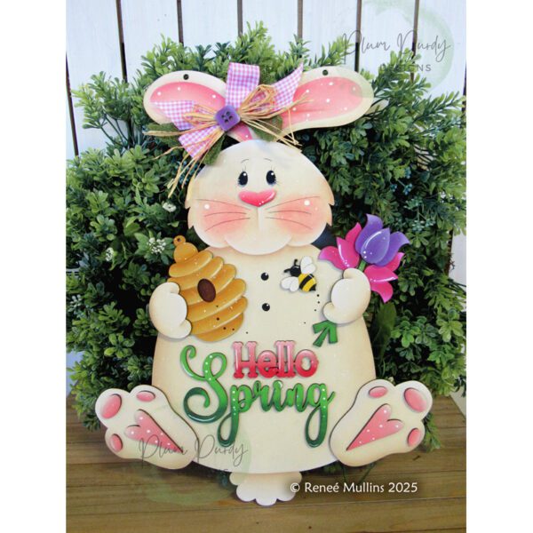 #892 Hello Spring Bunny Door Hanger  (PATTERN)