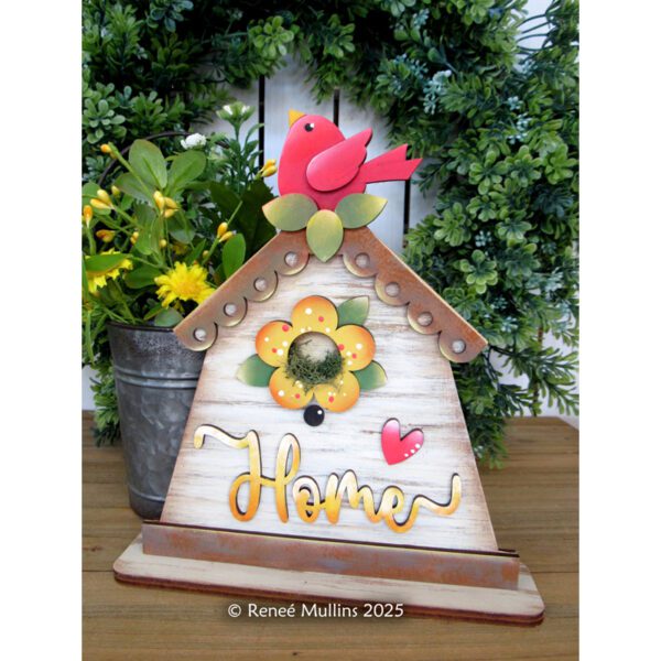 #895  Short "Home" Birdhouse  (WOOD) - Image 3