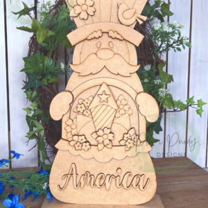#898 Uncle Sam Fireworks Basket  (WOOD)