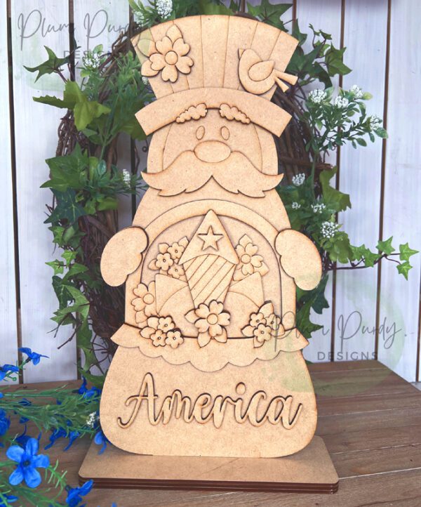 #898 Uncle Sam Fireworks Basket  (WOOD)