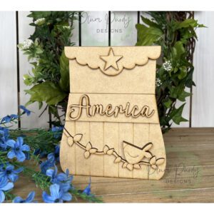 #899 Patriotic Flower Basket (WOOD)