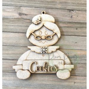 #900  Mrs. Claus Ornament  ETCHED (WOOD)