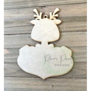 #900  Rudy Ornament FLAT  (WOOD)
