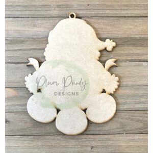 #900  Santa Ornament FLAT (Wood)