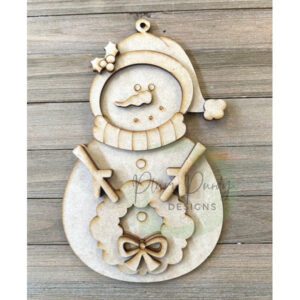 #901 Frosty W/Wreath  ETCHED (WOOD)