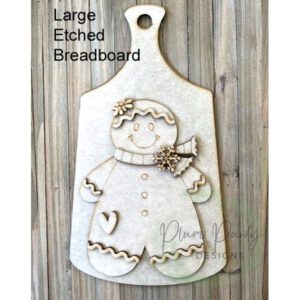 #902  LARGE Gingerbread Breadboard ETCHED  (WOOD)
