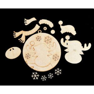 #905 Round Moose Ornament  (WOOD)