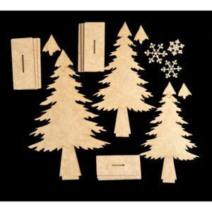 Pine & Snowflake Trees (Set of 3)
