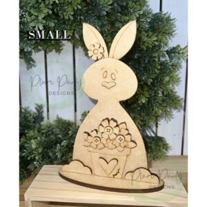 #910 Flowerpot Bunny SMALL w/feet (WOOD)